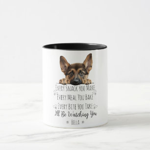 Taza Perro pastor alemán lindo divertido personalizado