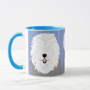 Taza Perro pastor inglés viejo (con los ojos cubiertos)