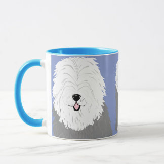 Taza Perro pastor inglés viejo (con los ojos cubiertos)