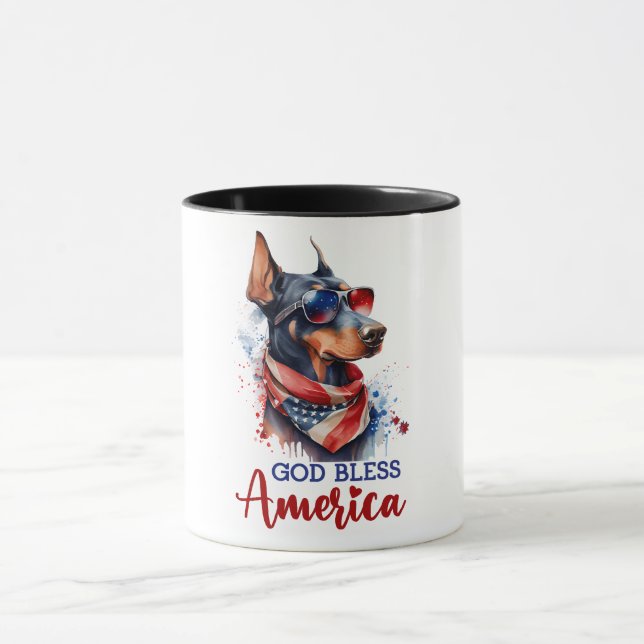 Taza Perro Patriota- Doberman (Centro)