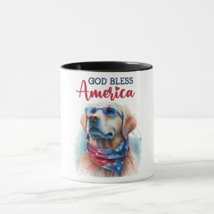 Taza Perro Patriota-Golden Retriever