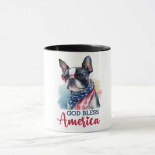 Taza Perro Patriótico-Boston Terrier