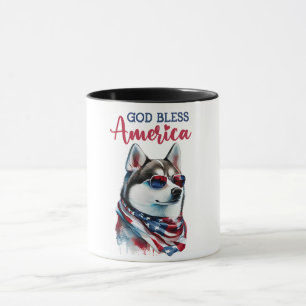 Taza Perro Patriótico-Husky
