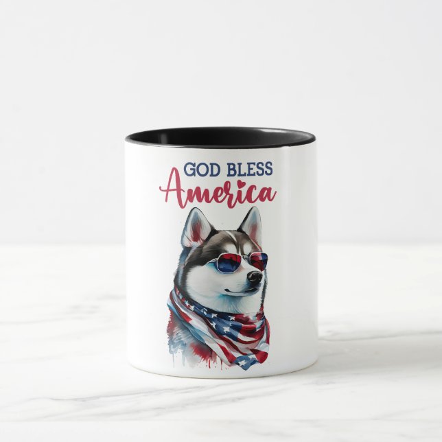Taza Perro Patriótico-Husky (Centro)