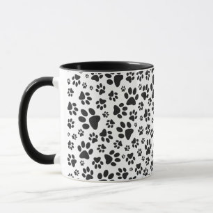 Taza Perro Paws Black and White Polka Dot