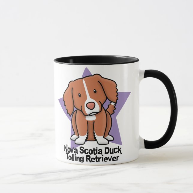Taza Perro perdiguero tocante del pato de Nueva Escocia (Derecha)