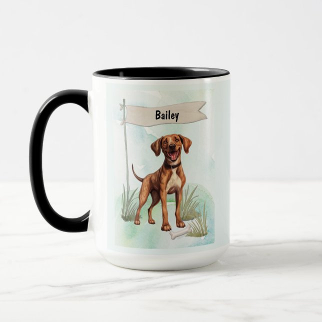 Taza Perro personalizado acuarela Plott (Izquierda)