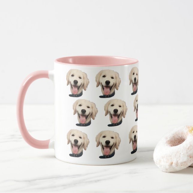 Taza Perro personalizado Cara | Perro Mom Gift Mug (Con donut)