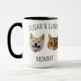 Taza Perro personalizado con cara de gato, regalo de pe
