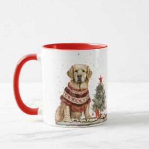 Taza Perro recuperador de oro navidades