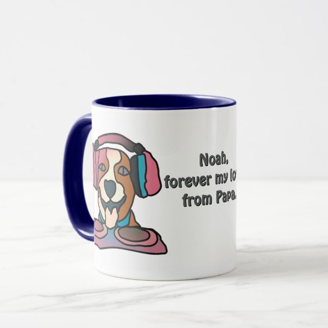 Taza Perro retro callejero con audífonos | Divertido (Anverso izquierdo)