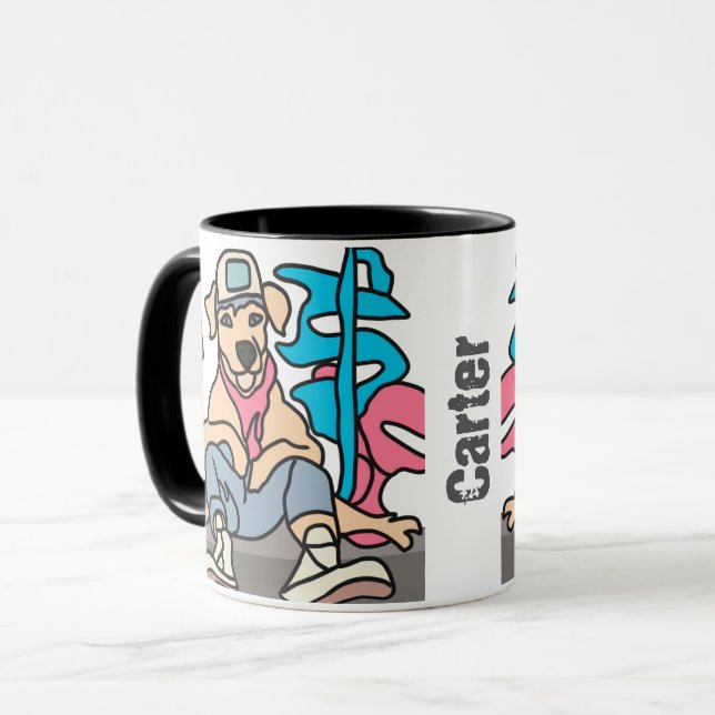 Taza Perro retro callejero relajado (Anverso izquierdo)