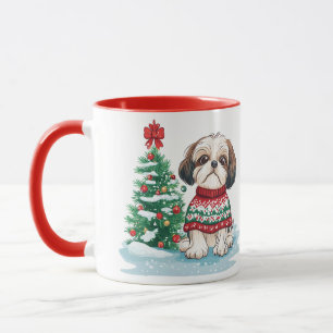 Taza Perro Santa Shih Tzu Navidad