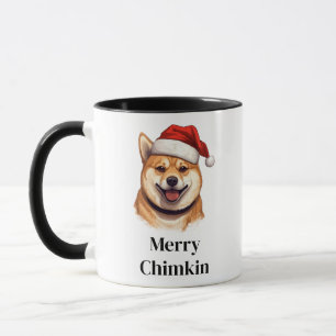 Taza Perro Shiba Inu sombrero de Santa Navidad