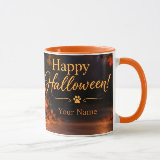 Taza Perro sorprendido personalizado Feliz Halloween