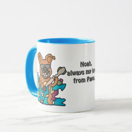 Taza Perro Street Retro con guitarra | Divertido