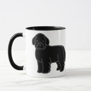 Taza Perro Terranova Negro Dibujo Animado