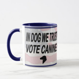 Taza Perro votado con bandera estadounidense