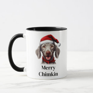 Taza Perro Weimaraner sombrero de Santa Navidad
