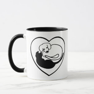 Taza Perro y Gato / Cachorro y Gatito Corazón