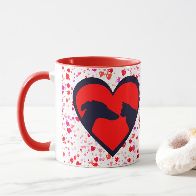 Taza Perro y gato Valentine (Con donut)