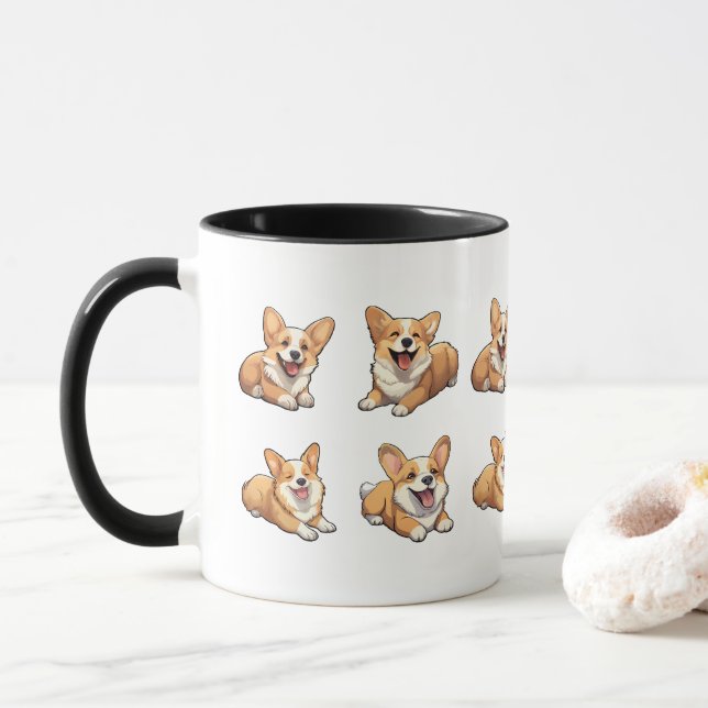 Taza perros adorables jolly corgi Mug (Con donut)