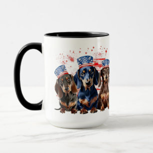 TAZA PERROS ADORABLES PATRIOTAS DACHSHUND