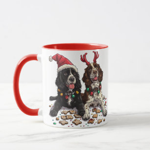 Taza Perros Cocker Spaniel de Navidad