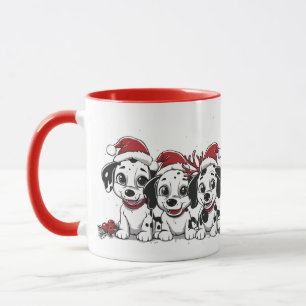 Taza Perros dálmatas de Navidad