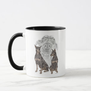 Taza Perros de Doberman Negro