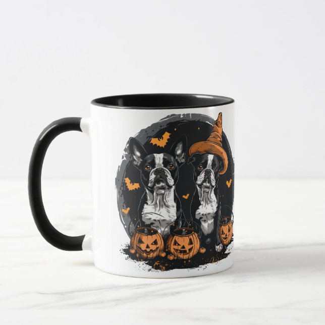 Taza Perros de Halloween Boston Terrier (Izquierda)