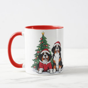 Taza Perros de montaña berneses de Navidad