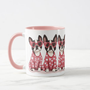 Taza Perros del día de San Valentín Boston Terrier