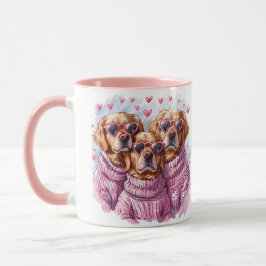 Taza Perros del día de San Valentín Golden Retriever