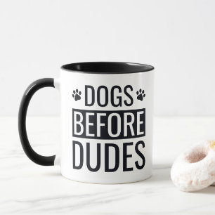 Taza Perros divertidos antes de que Dudes cite café