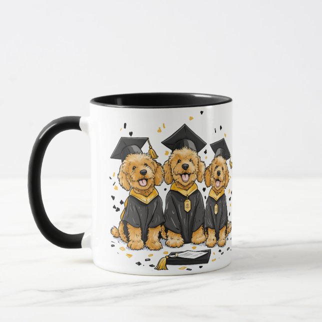 Taza Perros Goldendoodle de Graduación (Izquierda)