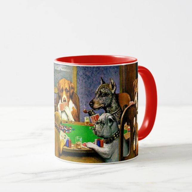 Taza Perros jugando al póquer (Anverso derecho)