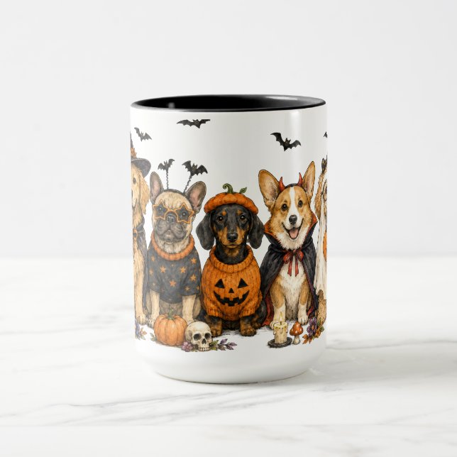 Taza Perros lindos de Halloween (Centro)