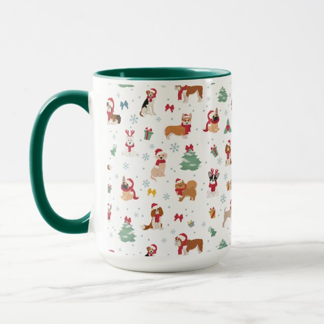 Taza Perros navidades en accesorios de vacaciones (Izquierda)
