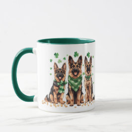 Taza Perros pastor alemanes del día de San Patricio