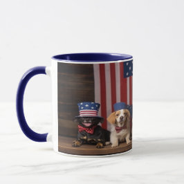 Taza Perros patrióticos 4 de julio