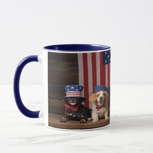 Taza Perros patrióticos 4 de julio (Izquierda)
