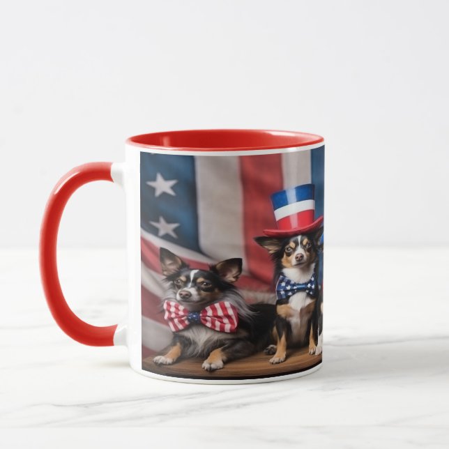 Taza Perros patrióticos 4 de julio (Izquierda)