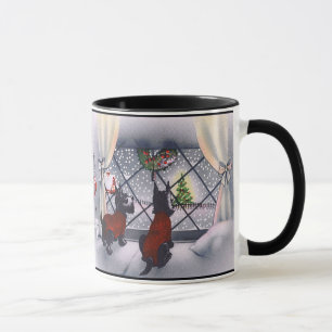 Taza Perros patrióticos del escocés del navidad del