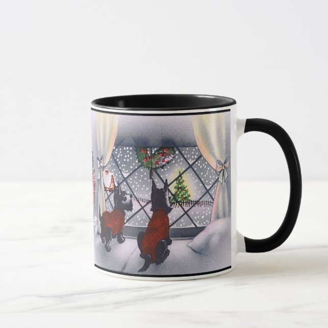 Taza Perros patrióticos del escocés del navidad del (Derecha)