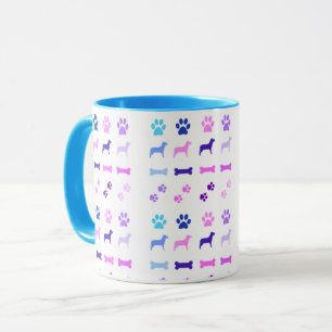 Taza Perros, pinturas y huesos de perro tazón de café