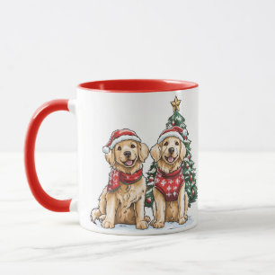 Taza Perros recuperadores de oro de navidades