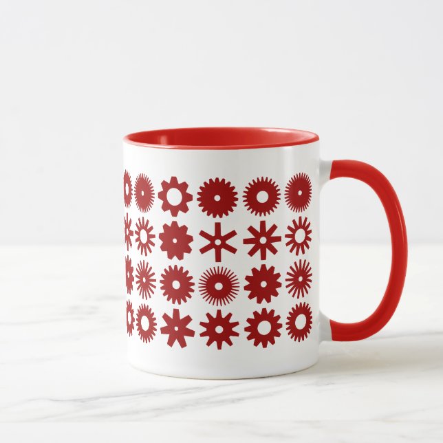 Taza Perros - Rojo rubí sobre blanco (Derecha)