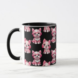 Taza Perros rosados lindos - negro 