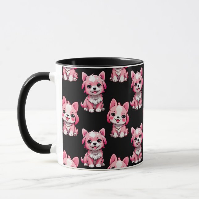 Taza Perros rosados lindos - negro  (Izquierda)